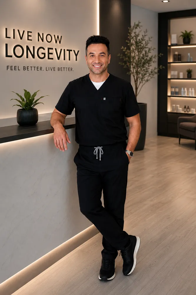 Dr. Charles Kamen, MD — board-certified neurologist and founder of LiveNow Longevity, at the Las Vegas clinic